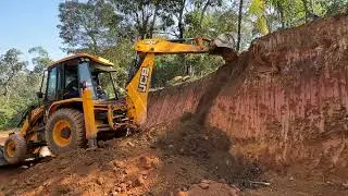 Jcb 3dx wall cuting and smart work #viral #lodingsoil #shortvideo 