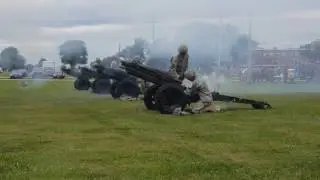Change of Command ceremony pack howitzers