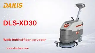 Dailis DLS-XD30 15&Prime; Single Brush Foldable Hand Push Floor Scrubber Machine with Battery
