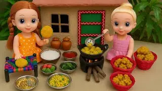 Miniature Cooking | Poha Tikki & Poha Pakode Recipe | Village Cooking | Nidaminicooking #minifoods 