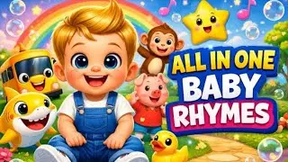 🍼🎶 All in One Baby Rhymes | Baby Shark 🦈 Wheels on the Bus 🚌 Johny Johny 👶 | Little Stars World ⭐