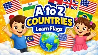 A to Z Countries for Kids 🌍 | Learn Alphabet with Country Names & Flags