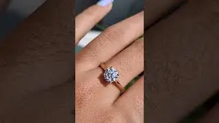 Round Moissanite Solitaire Engagement Ring 💍💕#moissanitering #moissanite #engagementring #jewelry
