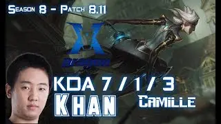 KZ Khan CAMILLE vs LUCIAN Top - Patch 8.11 KR Ranked