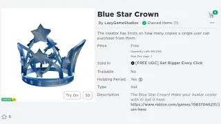 Sniping the Blue Star Crown From Get Bigger Every Click #180