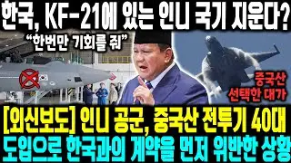 [외신보도] 인니 공군, 중국산 전투기 40대도입으로 한국과의 계약을 먼저 위반한 상황 | 한국, KF-21에 있는 인니 국기 지운다?