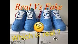 Real vs Fake Off White X Nike Air Force 1 MCA blue