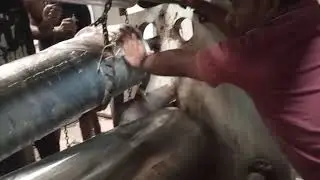 How to change Corrgation Pasting Unit Glue Roll !! Change pasting Glue Roll