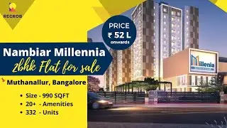 Nambiar Millenia |☎9870312902  | 2 BHK Flats For Sale on Muthanallur Road Bangalore | Price 52 L