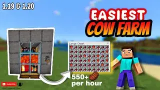Easy Cow Farm 1.19 & 1.20 || Minecraft cooked beef farm (MCPE/Bedrock/PS4/Nintendo Switch/Xbox)