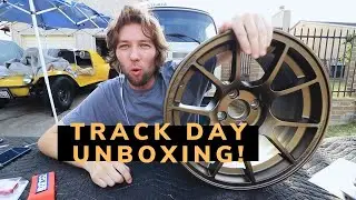 TRACK DAY MIATA PARTS UNBOXING! NEW WHEELS?! JONGBLOED RACING, ISR PERFORMANCE, BLACKBIRD FABWORX +