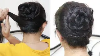 Beautiful Bun Hairstyle With Braids And Twist | Bun/ Updo For Everyday/ Special Ocassions