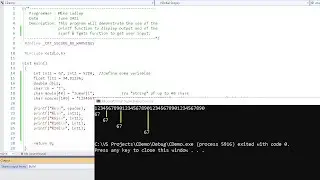 COSC-1420, Program using the printf, scanf, and fgets functions