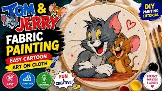 Hand-Painted Chaos: Tom and Jerry on Fabric&rdquo;/Painting
