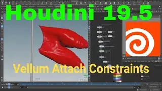 Houdini 19.5 :  Vellum Attach Constraints geometry node