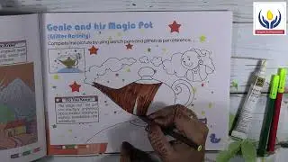 SERAPHIC ERA PUBLICATIONS ART GENERATOR BOOK 3 PAGE 7 GENIE AND HIS MAGIC POT GLITTER ACTIVITY