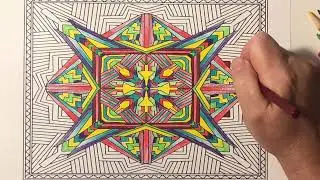 Rectangles Mandalas Coloring Page with Anne Manera timelapse