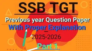 SSB TGT Previous Year Questions | Easy Tricks & Clear Explanation 🎯📘 | Sanddhya’s Classes