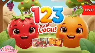 🔴 LIVE: Belajar Hitung Angka 1-10 & Nama Buah Warna-Warni 🍎🍉 | Edukasi Anak PAUD & TK Interaktif 🎨