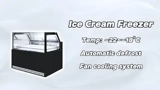 Square Glass Ice Cream Display Freezer | Commercial Gelato Showcase