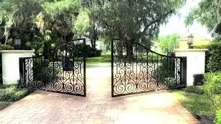Custom Wrought Iron Automatic Swing Gate Installation With LiftMaster LA400 Operator | Orlando, FL
