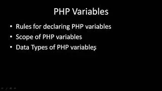 PHP Variables | Rules for declaring PHP variables | Scope of variables | PHP Data Types