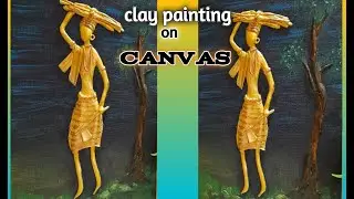 Clay Art on Canvas  // DIY tribal clay Mural art  // Wall decor ideas  // Clay painting