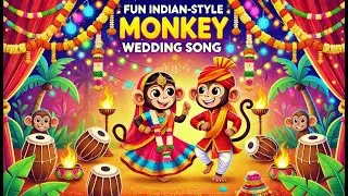 Fun Indian-Style Monkey Wedding Song | Telugu & English Lyrics | Sing-Along for Kids