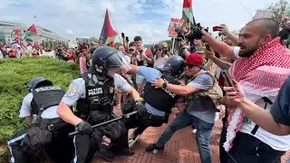 Pepper Spray Deployed, Clashes and Arrests at Pro-Palestine Protest in DC