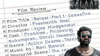 How to write Film Review Writing | Film Review Writing Class 12 on Salaar: Part 1- ceasefire |