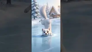 Buz &uuml;zerinde Mimo ❄️ Ayakta duramıyor 😂 #kargelinciği #cute #animasyon #komik #funny #mimo #snow