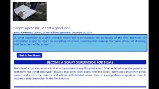 Script Supervisor