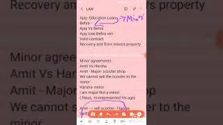 Basic Law : Minor agreements: Capacity to Contract