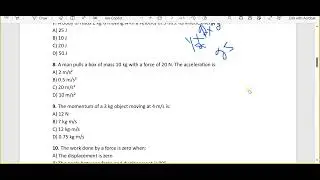 Mechanics Kinematics| Newton&rsquo;s Laws| Work | Energy| Power| Circular Motion|  Linear Momentum MCQS
