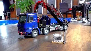 Knuckle-head Spin-Forks Operator - Mini-Hydraulic 8x8 Boom Crane Truck | RC ADVENTURES