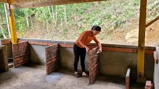 The idea is to build legs for the kitchen counter to install a gas stove for daily cooking.