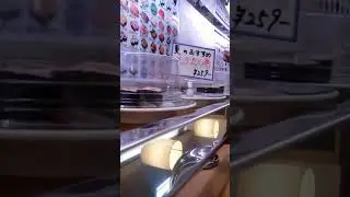 Conveyor belt sushi or kaitenzushi in Fukuoka, Japan