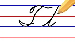 letter T, cursive handwriting practice