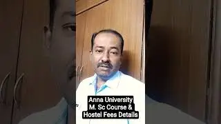 M.Sc Integrated Course & Hostel fees in Anna University, Chennai #trending #shorts #annauniversity