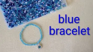 Making a Blue Bicone Bead Bracelet #jewelrytutorial #bracelet #beads #diyjewelry #diybracelet #asmr 