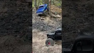 RCCRAWLERS ON A SCALE BACKYARD COURSE #rccar #trending #traxxas #rccrawler #chevy #trx4 #axial
