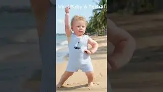 Miya Cute Baby Dancing In the middle of the beach