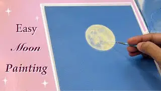 Full Moon painting for beginners/ acrylic painting tutorial for beginners/ step by step
