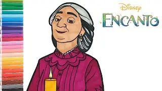 Disney's Encanto - Abuela Alma Madrigal Coloring Book Page | Coloring with Markers