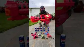my new toy three superheroes and water gun testing 💥