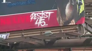 Louisville billboard hit with anti-Trump graffiti
