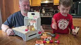 Детская деревянная скамейка для инструментов CUTE STONE, ящик для инструментов 2-в-1 для малышей ...