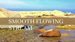 Calm Little Stream near Mountain-Relaxing stream sounds with background ocean