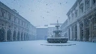 Snow Square - Gentle Snowfall & Winter City Ambience (15 Min) | AmbiCult