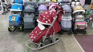 Санки-коляска вы выдвижными колесами Pikate